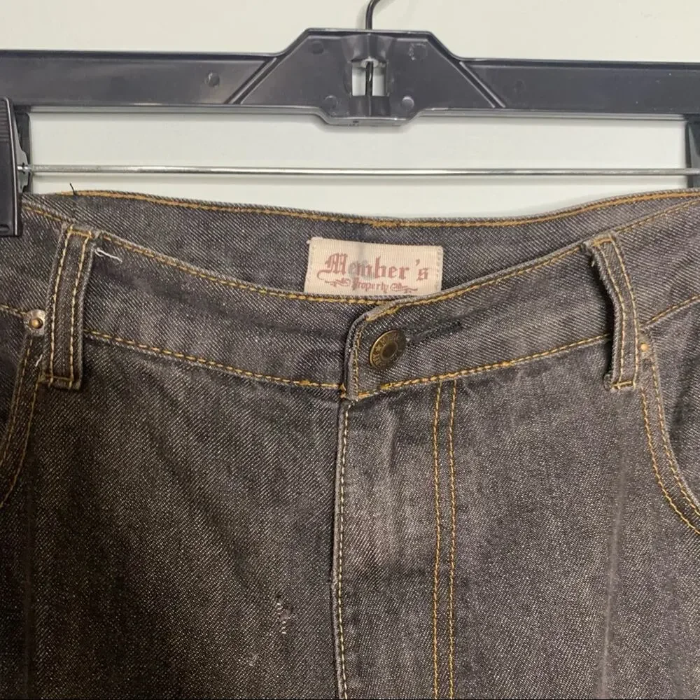 Members Properly Mens Black Straight Leg Jeans 40x32